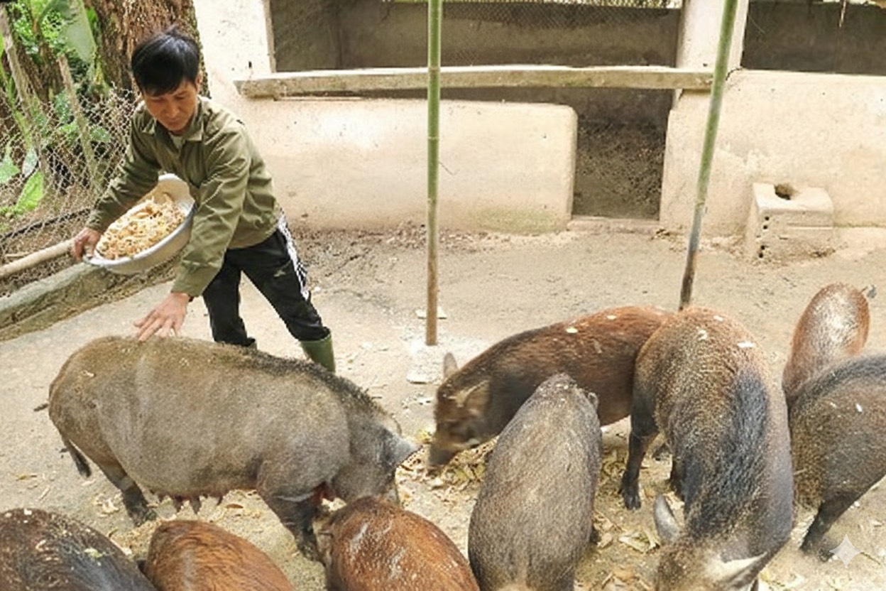Nuôi lợn rừng sạch, hút hàng dịp Tết Nguyên đán