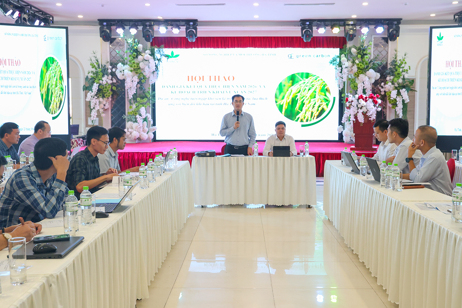 Hội thảo đánh giá kết quả thực hiện năm 2026 và kế hoạch triển khai vụ xuân 2027 dự án “Công nghệ tưới ngập khô xen kẽ trong canh tác lúa thích ứng biến đổi khí hậu”